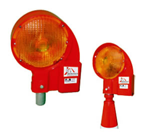 LED flash light 200 mm Ø for slotting onto traffic cone